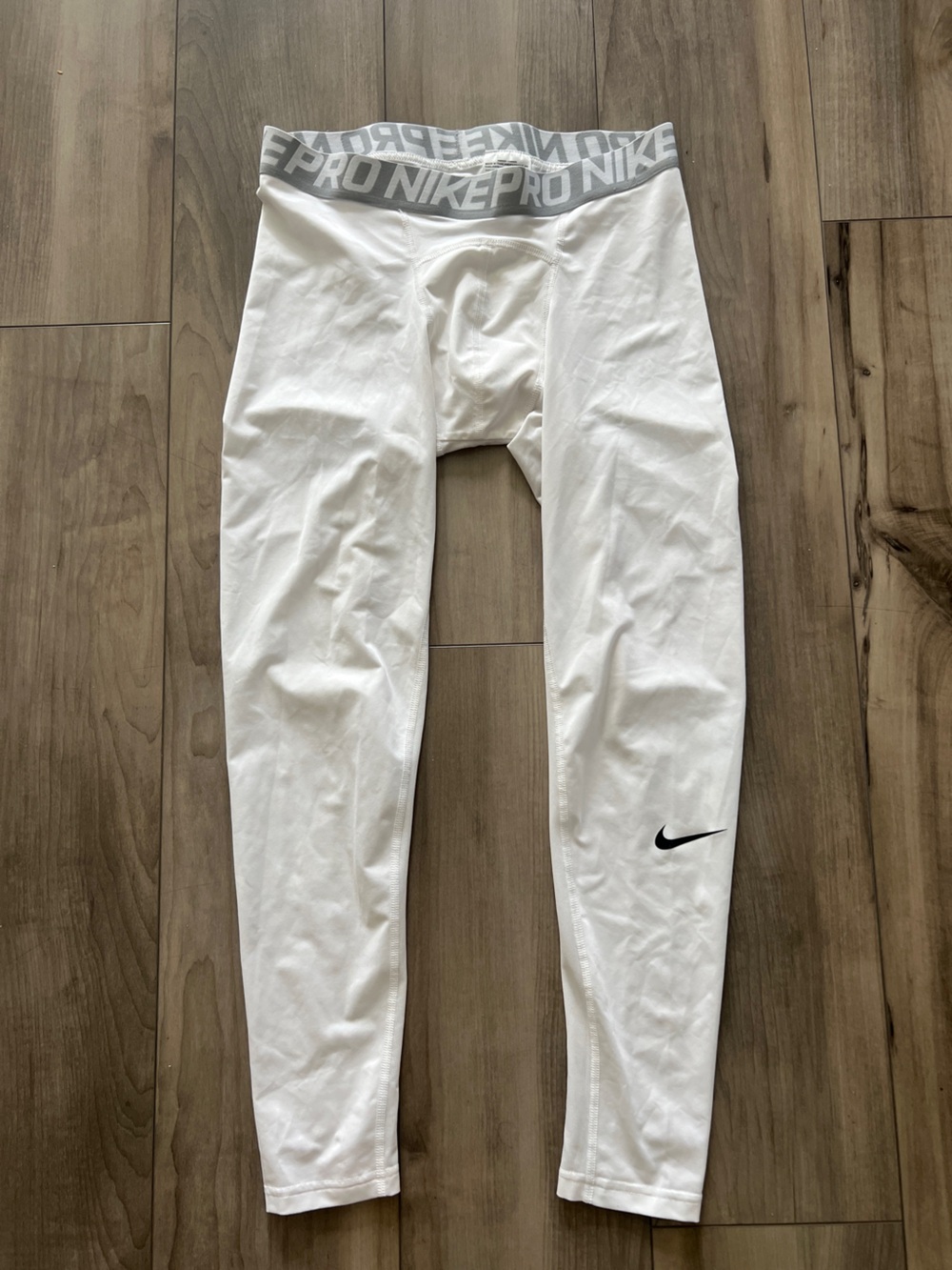 Nike Pro White Compression Tights leggings Activewear Men Size L